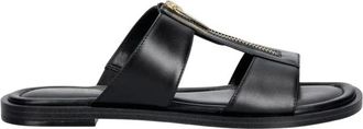 Michael Kors Berkley Leren Slide - Dames - Sandalen - Zwart - 36 EU - Leer - Schoenen