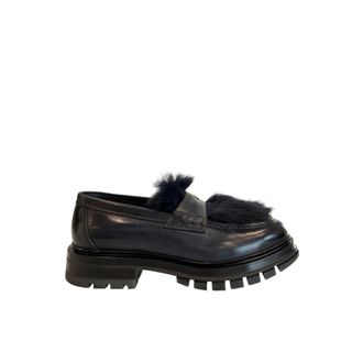Santoni Blue Leather Men Mens Loafer