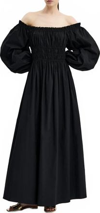 Caroline Constas Raquela Off The Shoulder Ruffle Maxi Dress In Black