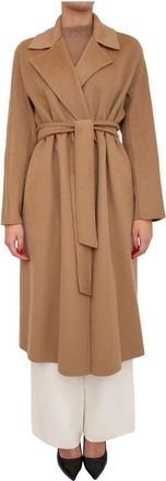 Max Mara Cappotto - Dames - Jas met riem - Bruin - L - Wol - Jassen