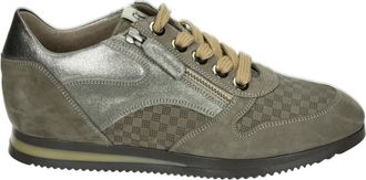 DL Sport Sportieve Lage Damesschoenen Taupe 5476 - Dames - Sneakers - Bruin - 38 EU - Leer - Schoenen
