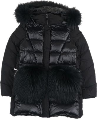DIEGO M Donzen jassen - Dames - Winterjassen - Zwart - 2XS - Leer - Jassen