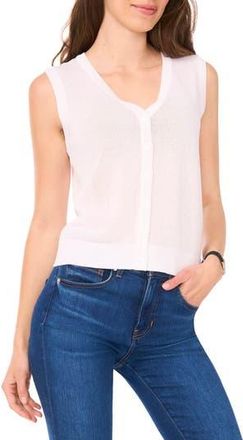 Halogen Sleeveless Button-Up Sweater in Bright White at Nordstrom Rack, Size Xx-Small