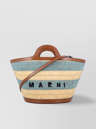 Marni tropicalia small striped beach bag