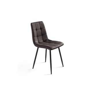 MondoViro Juego de 4 sillas efecto piel gris cm 70x41 112h