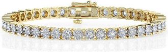 Grown Brilliance 2 Cttw Round Lab Grown Diamond Tennis Bracelet in 14K Yellow Gold-Plated over Sterling Silver, G Color SI Clarity