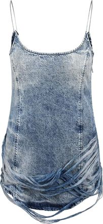 Diesel Abito In Denim Tencel Sfrangiato