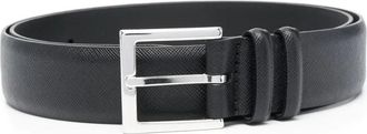 Orciani Saffiano Classic Leren Riem - Heren - Riemen - Zwart - 100 CM - Leer - Accessoires
