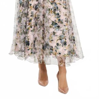Cinq &agrave; Sept Trailing Iris Sofia Skirt In Rosy Cloud Multi