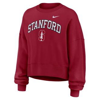 Nike Stanford Phoenix Arch Nike Womens College Pullover Crew in Red | 01D769WSDN-Y48