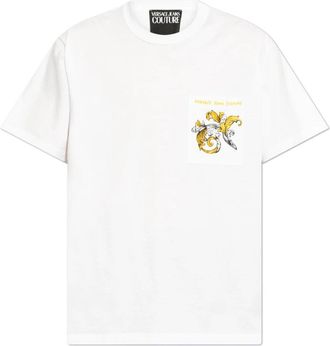 Versace Jeans Couture T-shirt met Zak - Heren - T-shirts - Wit - S - Katoen - Tops