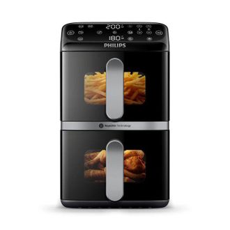 Philips Freidora Sin Aceite Philips - Airfryer Serie 4000 Vertical Duo Na461/00 - Capacidad 10 L - Doble Cuba - 2750w