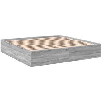 vidaXL Estructura De Cama Madera De Ingenier&iacute;a Gris Sonoma 200x200 Cm Vidaxl