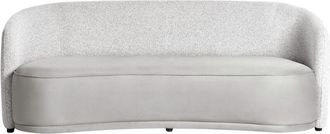 Beliani Sof&aacute; 3 Plazas Curvo Moderno Art D&eacute;co Tejido Poli&eacute;ster Dos Telas Gris Roset