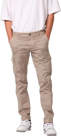 Mason's Broeken, Heren, Beige, S, Katoen, Camouflage Cargo Broek Extra-Slim Fit