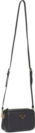 Prada Womens Mini Crossbody Bag Black Calf Leather