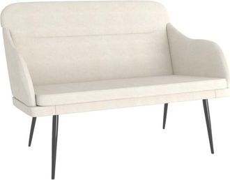 vidaXL Banco De Terciopelo Color Crema 110x76x80 Cm Vidaxl