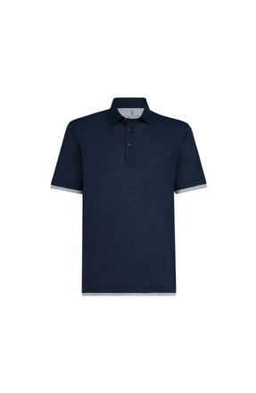Brunello Cucinelli Polo with shirt collar in Navy Blue at Nordstrom, Size Xxx-Large Eu