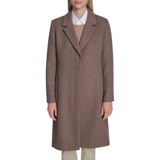 Cole Haan Slick Wool Blend Coat in Portabello at Nordstrom, Size 10