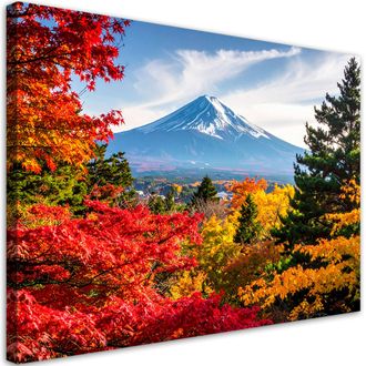 Feeby Impresi&oacute;n De Imagen, Monta&ntilde;a Japonesa Fuji Hojas Paisaje, 120x80