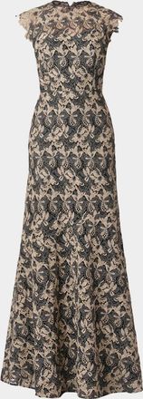 Shoshanna Raven Shimmer Lace Mermaid Gown