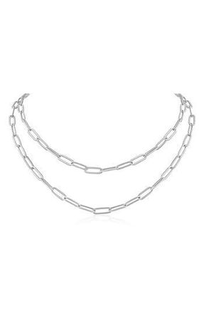 Jardin Layered Paper Clip Chain Necklace in Silver at Nordstrom Rack, Size 15