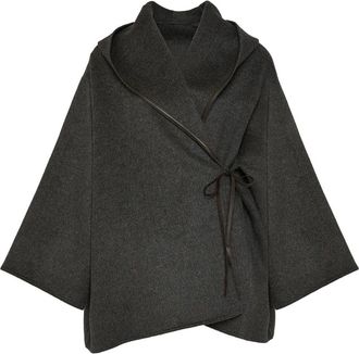 Yves Salomon Cappotto a portafoglio con cappuccio - Grigio