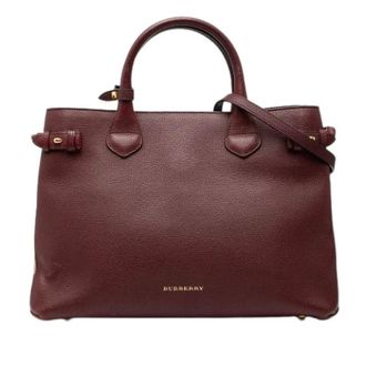 Burberry Pre-owned Handbags, female, Red, Size: ONE SIZE Pre-owned Banner Satchel