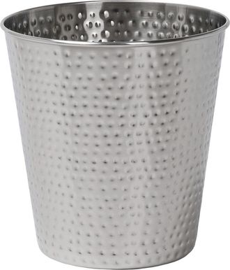 Happimess Axel Modern Minimalist Hammered Steel 2-Gallon Wastebasket in Brushed Steel at Nordstrom