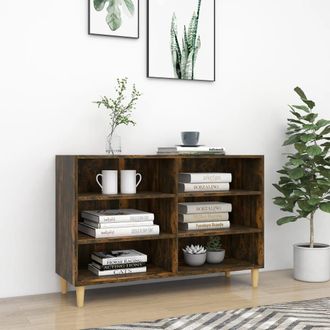 vidaXL Vidaxl - Aparador De Madera De Ingenier&iacute;a Roble Ahumado 103,5x35x70 Cm