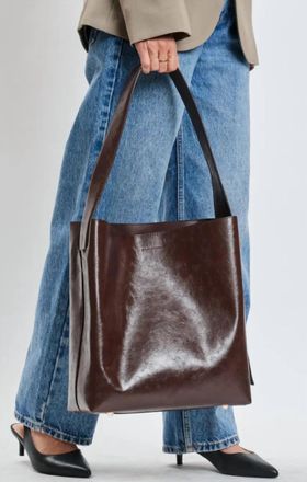 Mint Brooke Bucket Bag In Chocolate