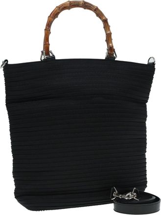 Gucci Bamboo Black Synthetic Shoulder Bag (Pre-Owned)