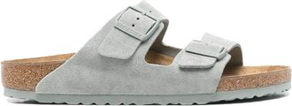 Birkenstock Green Slippers In Suede