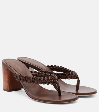 Gianvito Rossi Braided leather thong sandals