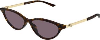Gucci Gg 2211S Zonnebril - Dames - Zonnebrillen - Bruin - 54 MM - Accessoires