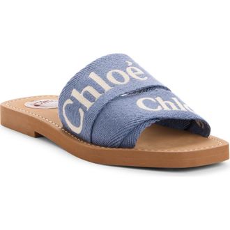 Chlo&eacute; Woody Slide Sandal in Surfing Blue at Nordstrom, Size 10Us