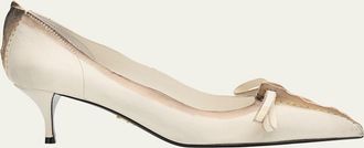 Prada Distressed Leather Pointed-Toe Pumps