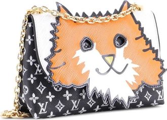 Louis Vuitton Orange Cat Limited Edition Grace Coddington Epi Leather and Catogram Canvas shoulder bag - Nero