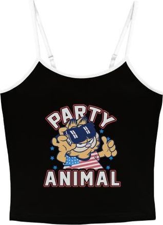 Garfield Juniors Garfield Cat Party Animal Tank Top in Black at Nordstrom, Size X-Large