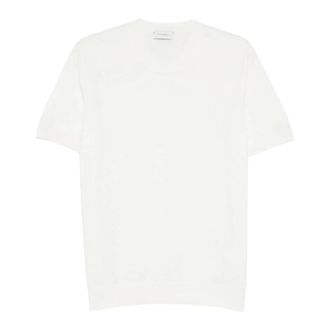 Paolo Pecora Round-neck Knitwear, male, White, Size: 2XL Round-Neck Knitwear