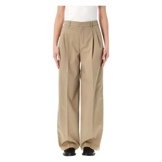 Ami Wide Trousers, female, Beige, Size: M Wide-leg Trousers