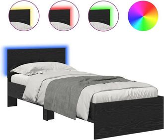 vidaXL Bed Frame with Headboard Black Oak 75 x 190 cm Engineered Wood vidaXL