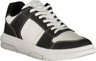 Tommy Hilfiger Colour-Block Leather and Polyurethane Sneaker - Black