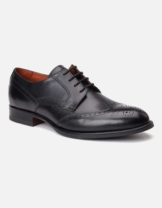 base Mens Base London Bell Leather Mens Black Brogues Shoes - Size: 12