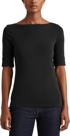 Ralph Lauren T-shirt met boothals en korte mouwen