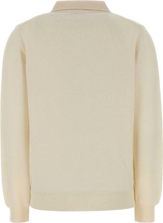 Blaze Womens Cream Wool Blend Highland Polo Shirt Naturale Exterior: Cashmere T-shirts And Polos