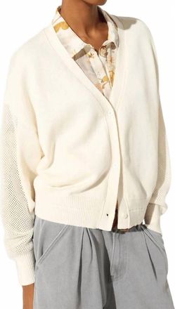 Cot&eacute;lac Cotton Cashmere Long Sleeves Cardigan In Chantilly