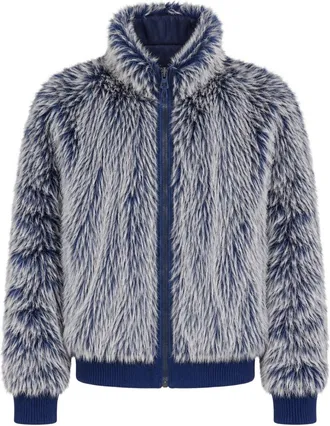 Diesel Plush Faux Fur Jacket with Ribbed Details
