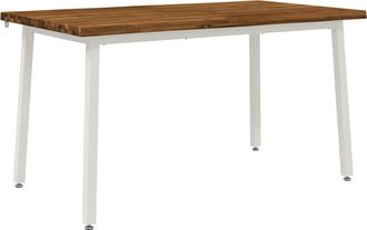 vidaXL 120 X 90 X 75 Cm Madera De Acacia S&oacute;lida Natural Y Blanco Vidaxl