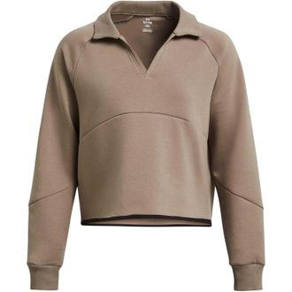 Under Armour Dames-sweatshirt met kraag en boxy pasvorm (Bruin)